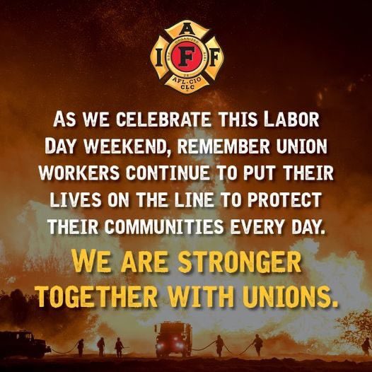 iaff1636's tweet photo. Have a safe and happy Labor Day - courtesy of organized labor! #ROC https://t.co/Jgge32JrMS