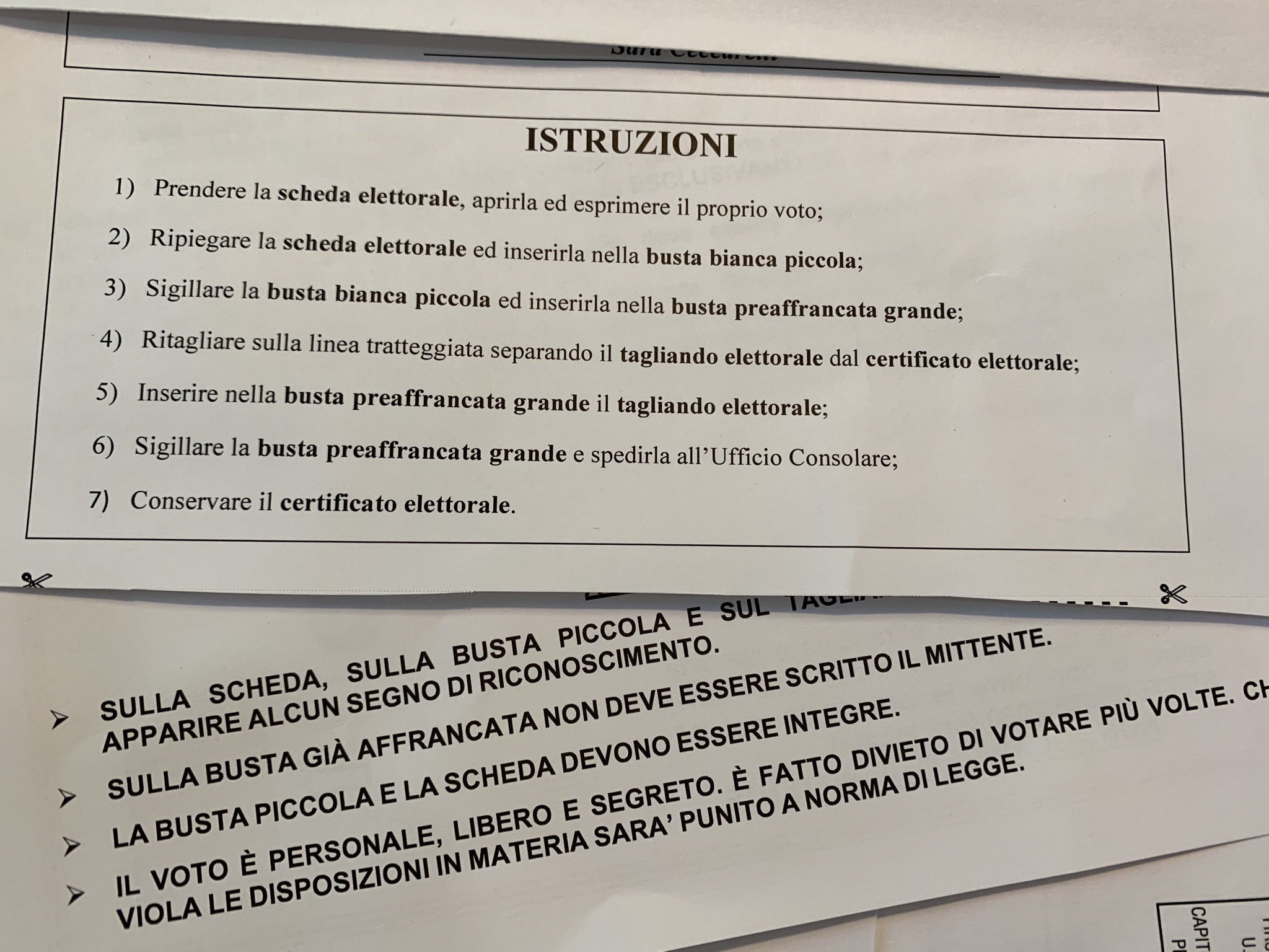 Italian American It S Referendum Time In Italy For Those Italian Citizens Abroad Who Have Received A Mail In Ballot Be Sure To Follow The Directions Votate Solo Una Volta Italyinus T Co Ouole524qc