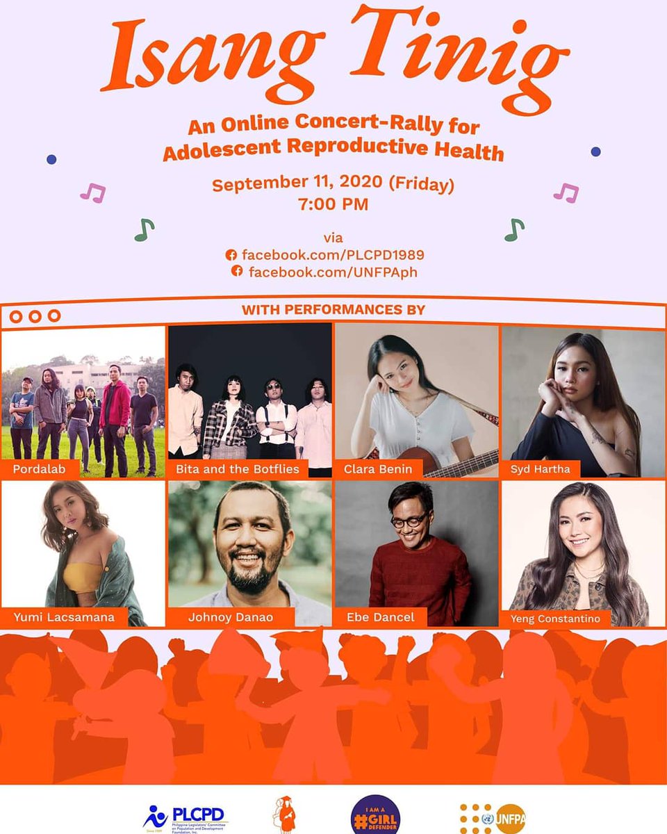 TheBotflies's tweet photo. Inviting you all to Isang Tinig: An Online Concert Rally for Adolescent Reproductive Health. This is an urgent call to our lawmakers and implementers: #NoMoreChildrenHavingChildren
#EndChildMarriage
#CSENow
#ImplementRH
#GirlDefender
September 11 (Friday), 7 PM https://t.co/j4su6q5Aft