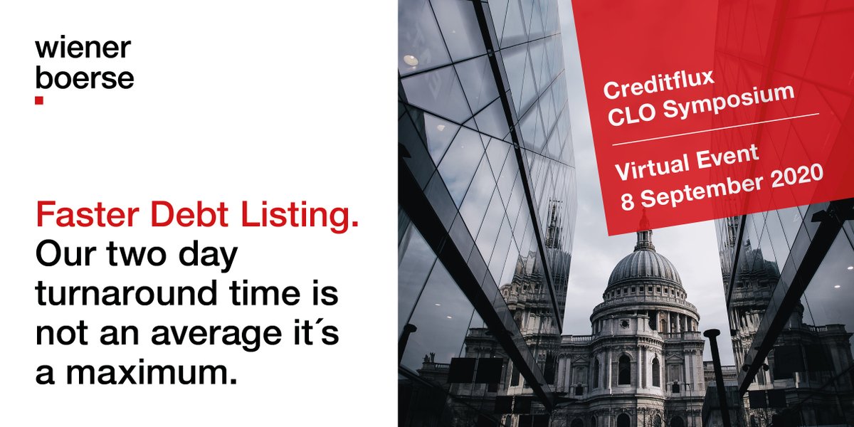 wiener_boerse's tweet photo. We are excited to be joining this year's CLO Symposium @AcurisEvents as a first-time sponsor. Our experts look forward to sharing virtually the benefits of #listing on #ViennaMTF.
👉 https://t.co/LvDLicyCYd 
👉More info: https://t.co/7Syqih42Bk
#WeMakeThingsSimple #Securitization https://t.co/rAG4IRBCPA
