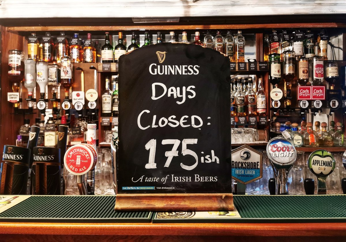 BarNineteenth's tweet photo. Who's missing us??
#PintsBeforePizza #openthepubs  #175daysclosed  #guinness #heineken #lahinch #nineteenthbarlahinch #jamesonwhiskey #waw #WildAtlanticWay https://t.co/fdLiAnsbXY