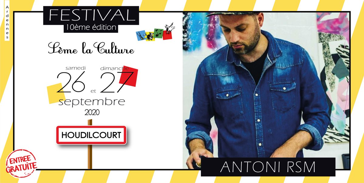 SemeLaCulture's tweet photo. [UN JOUR, UN ARTISTE]

📆 Plus que 20 jours avant le festival

Aujourd'hui, on vous présente Antoni RSM !
Vous pourrez les retrouver en concert sur la ferme de Houdilcourt le samedi 26 et le dimanche 27-09 !

👉 On compte sur vous 
Plus d'infos sur : https://t.co/dzVHzVFAkG https://t.co/gYMQiMvOzO