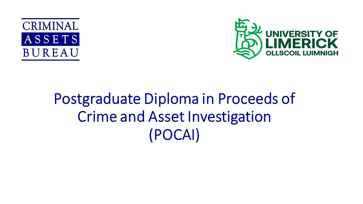 criminalassets's tweet image. Today marks the commencement of the Proceeds of Crime &amp;amp; Asset Investigation Course (POCAI) in conjunction with @ULSchoolofLaw which is being delivered remotely.

Special thanks to @ShaneKil &amp;amp; @antoabs for their knowledge, experience &amp;amp; determination in bringing POCAI to fruition.