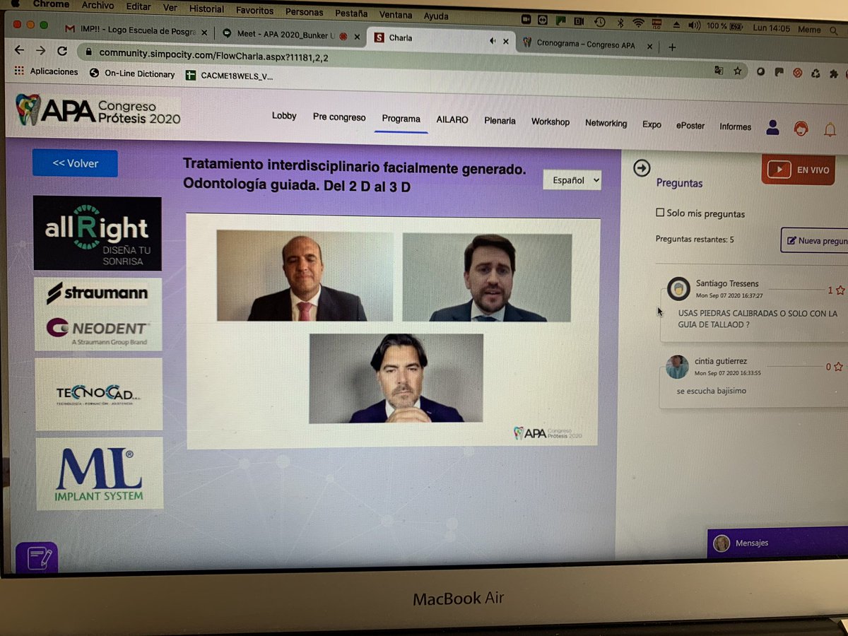 Meme_Lanzani's tweet photo. 1er Congreso Virtual Protesis 2020 @prostodonciaorg #congresoapa2020
Live streaming from 2D to 3D @BA_Uniline https://t.co/wGALiiuTCV