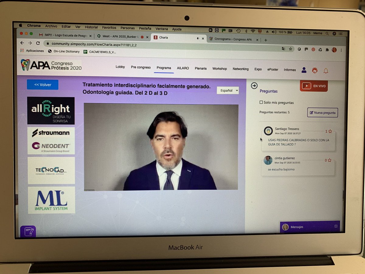 Meme_Lanzani's tweet photo. 1er Congreso Virtual Protesis 2020 @prostodonciaorg #congresoapa2020
Live streaming from 2D to 3D @BA_Uniline https://t.co/wGALiiuTCV