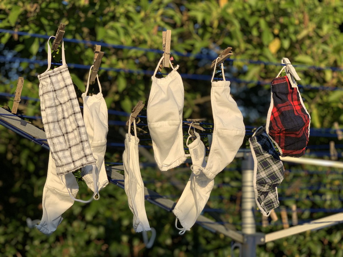 godwinafaith's tweet photo. neither knickers nor bibs just a collection of masks drying in the late sun #moodpic https://t.co/OdTrZ9ls14