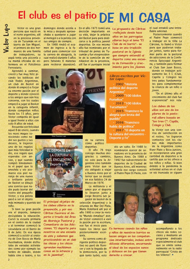 redeportearg's tweet photo. 🎙 EL CLUB ES EL PATIO DE MI CASA
Compartimos la nota que le hicieron a @victorflupo en la Revista El Club de mi Barrio. https://t.co/V92YUD8qYC