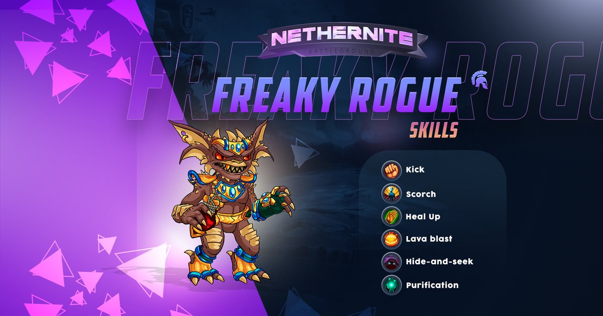 nethernite's tweet photo. Freaky Rogue

Skills:

🤜 Kick
🔥  Scorch
🌟 Heal Up
🌋 Lava blast
🙈 Hide-and-seek
👐 Purification 

Take risks and win ⤵️
https://t.co/nWT3N4OzWB

#Nethernite #RPG #games #monsters #gameart #gamers #gamedev #play #Battlefield #onlinegames #browsergame #letsplay #freegame https://t.co/xpGIepABO0