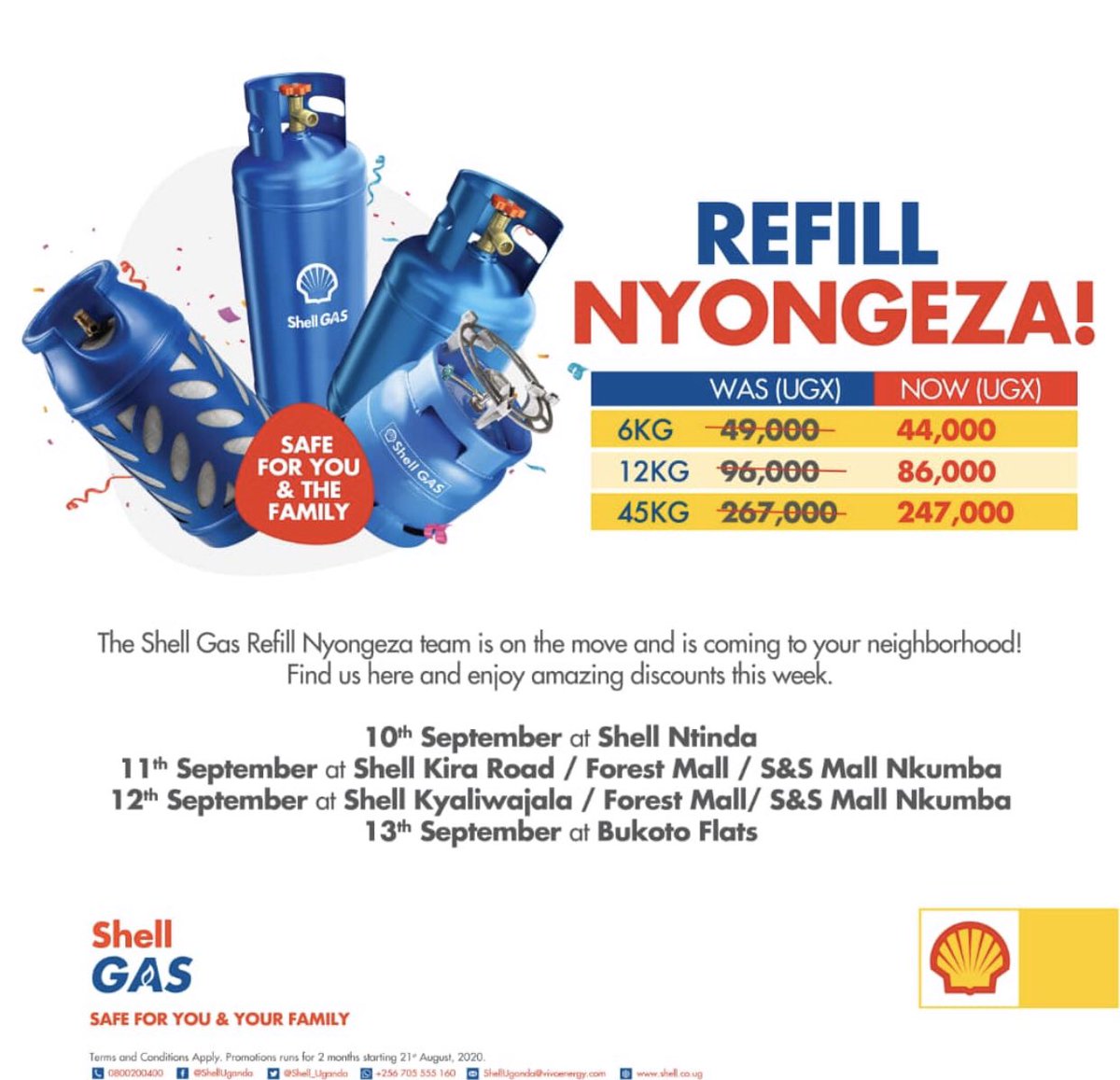 Look out for the mentioned places and wait for the refill teams to arrive in your area this weekend. Don’t let this amazing offer pass you   #ShellNyongeza