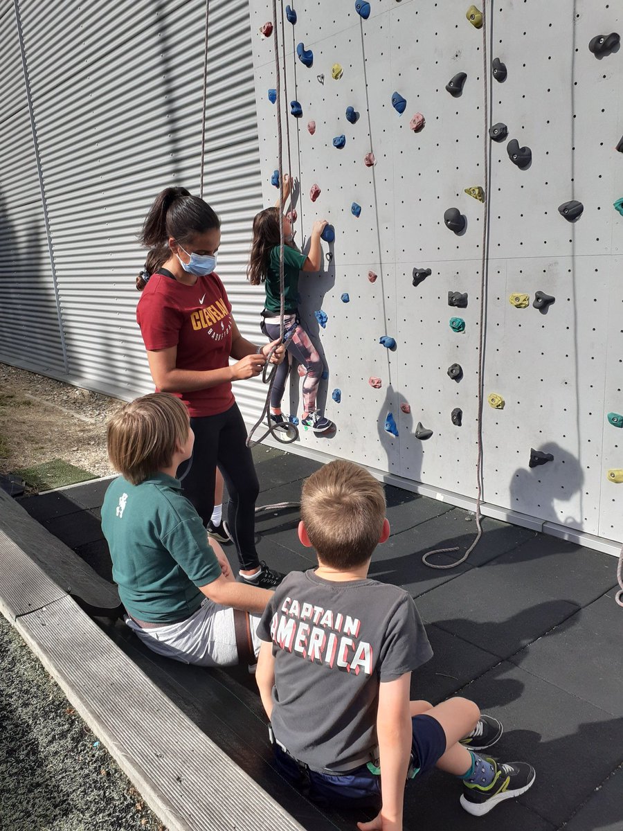 STJ_Lions's tweet photo. The sun continues to shine for our ECA programme this Fall season 🌞 
Today our wall climbers attend their first session, working in pairs it's all about being confident on the wall and developing trust in each other #onmondaysweclimb #teamwork #fun #friendship #ECAprogramme https://t.co/Kvv0P5JegT