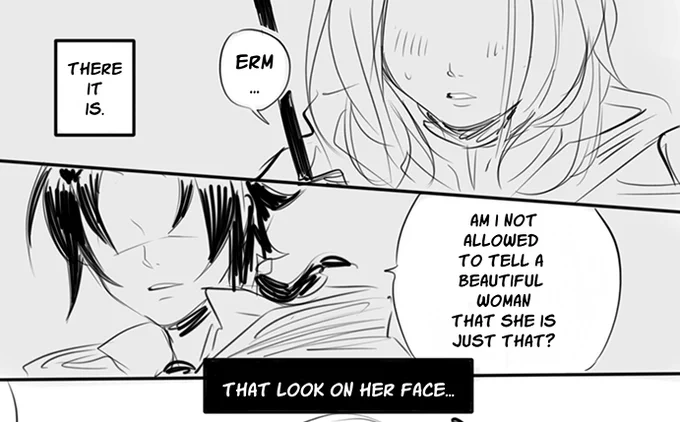 the self indulgent comic i am working on is no where near done but have more panel previews ? 