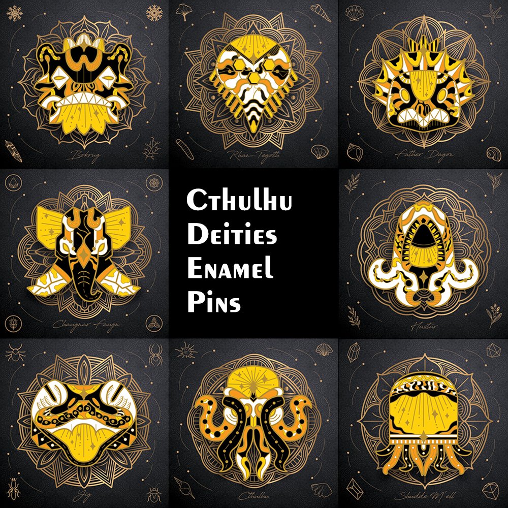 We've teamed up with the folks at CellArt to promote their latest project: Pins of the "Great Old Ones" in the Cthulhu Mythos (8 pins inspired by the mythos of H. P. Lovecraft). If you'd like to know more about the project, check it out here: kickstarter.com/projects/cella… #Cthulhu