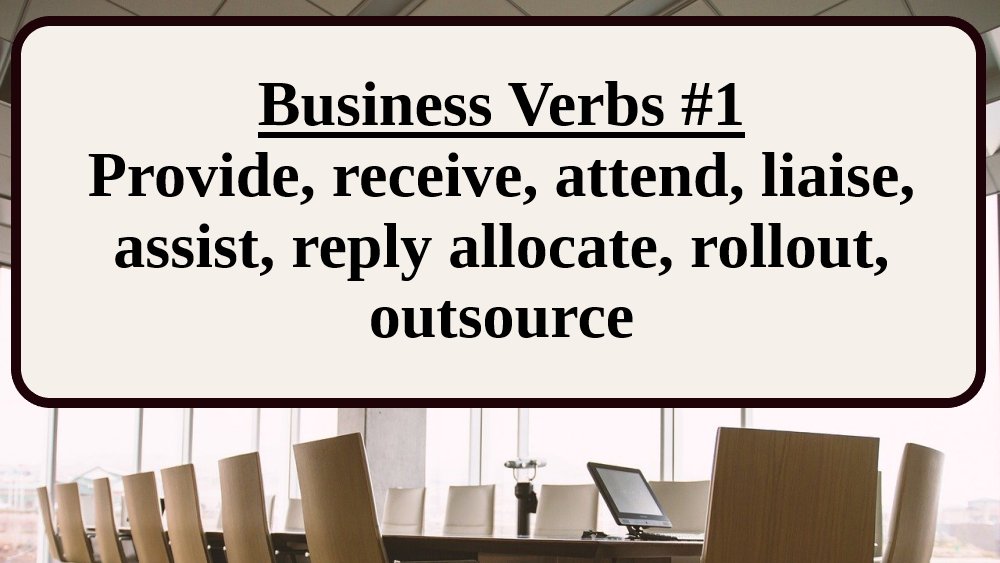 Welcome to Business Builder: This week we are looking at the at common Business English verbs. Visit tinyurl.com/y3tehgv2 to see the full blog post and definitions. Improve your Business English today! 
#ESL #TESOL #TEFL #EFL #duallangage #wrightenglish #businessenglish #IELTS