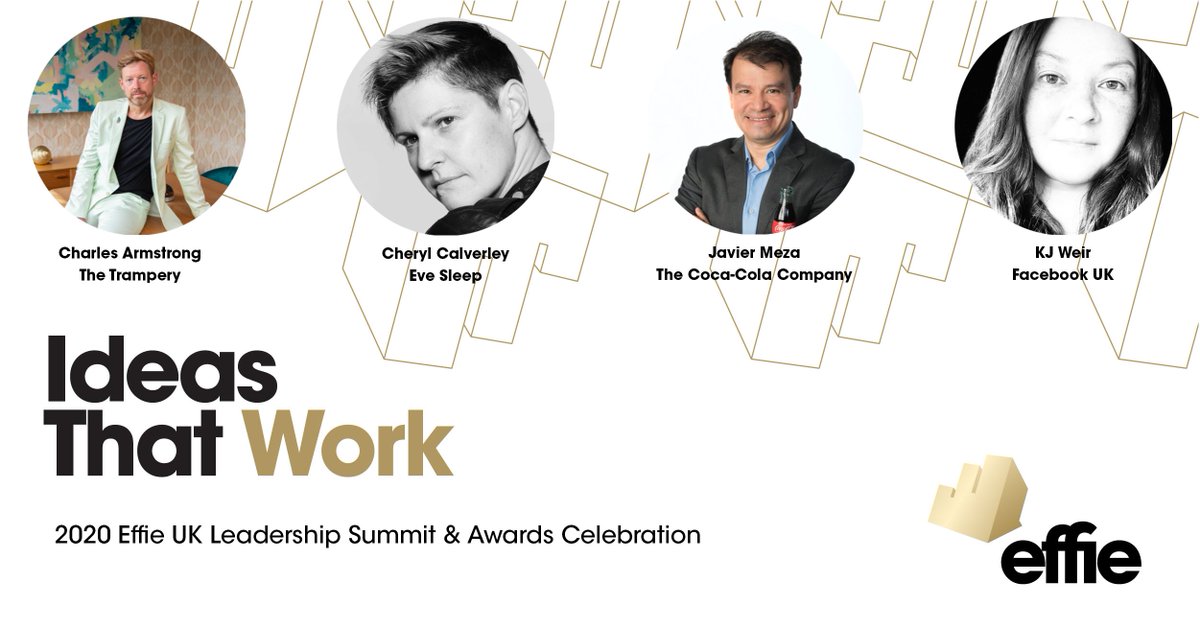 Effie_UK's tweet image. Marketing #Effectiveness Redefined: Where do we go from here? A panel + live Q&amp;amp;A w/ @facebook will open the #effieUK Leadership Summit &amp;amp; Awards Celebration on 23rd September @ 3pm.  Join us to hear from @car0lus, @cherylcalverley,@javmeza &amp;amp; KJ Weir: ow.ly/dKEb50BaJ7Z