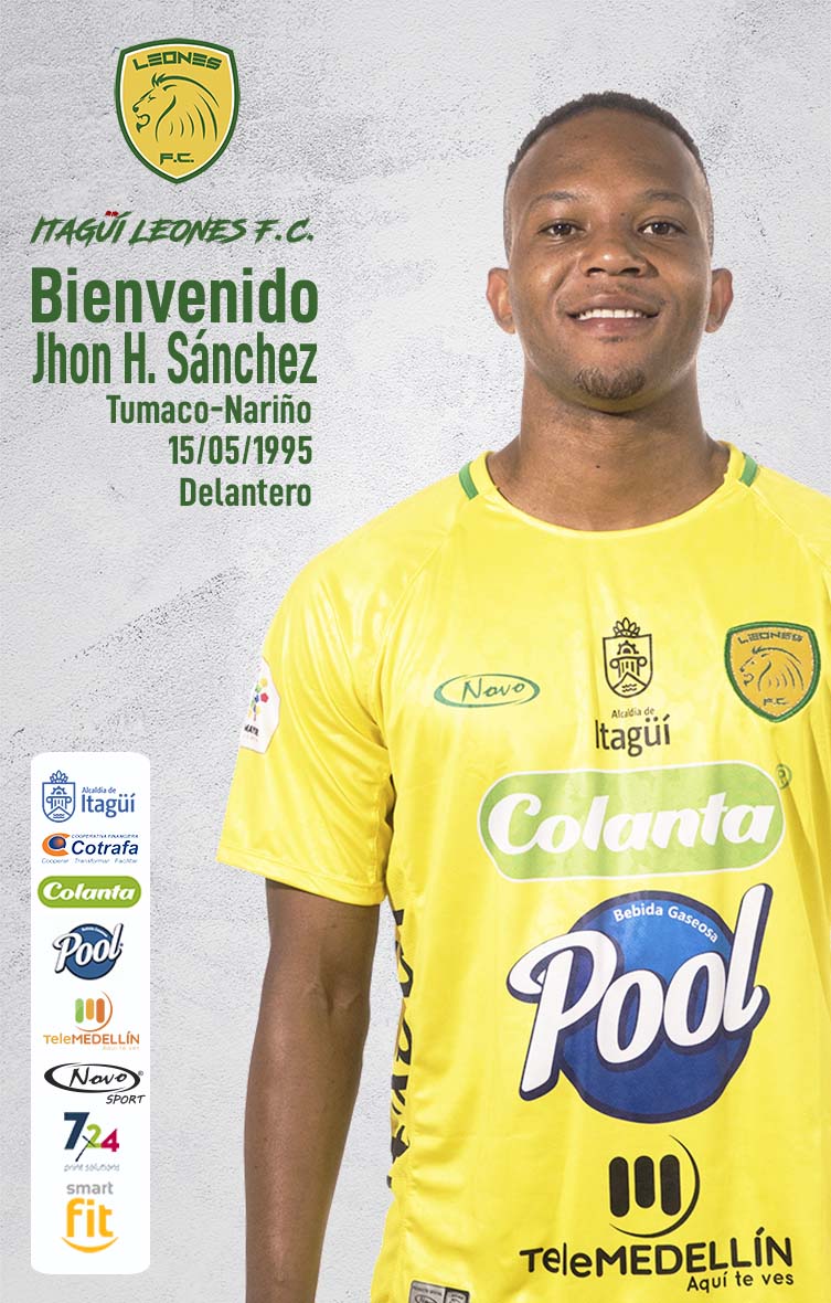 Leonesfutbolc's tweet photo. #AltasItsgüíLeonesFC
Damos la bienvenida Jhon H. Sánchez V. Llega a reforzar la delantera a @Leonesfutbolc, para enfrentar el Torneo BetPlay-Dimayor-I 2020 segundo semestre.
#QuedateEnCasa #QueVuelvaElColor @AlcaldiaItagui https://t.co/Fiyg7VMMW3
