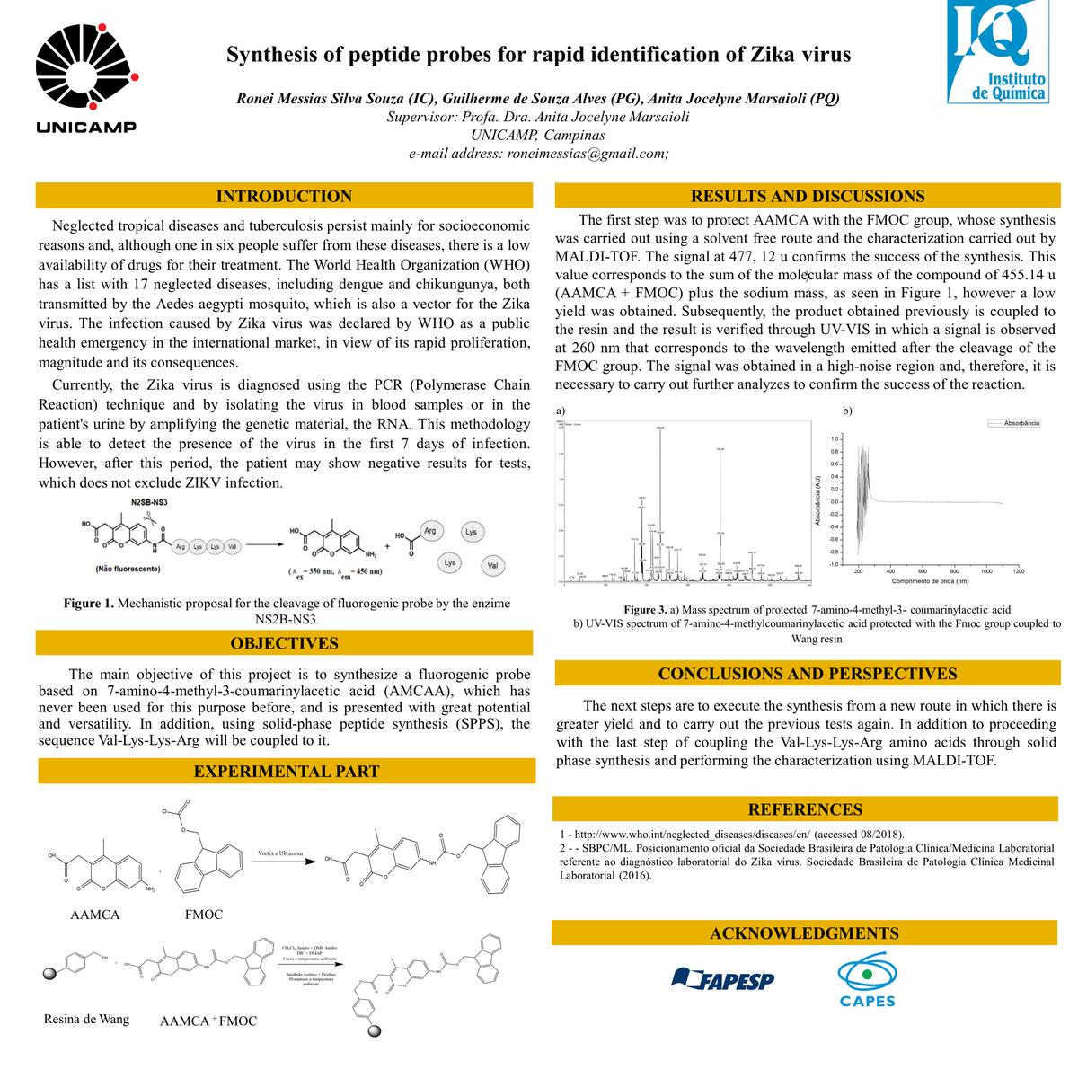 messias_ronei's tweet photo. Hi, @LatinXChem, this is my work "Synthesis of peptide probes for rapid identification of zika virus" #LatinXChem #LatinXChemBio #Bio084 https://t.co/6gYlumqKqi