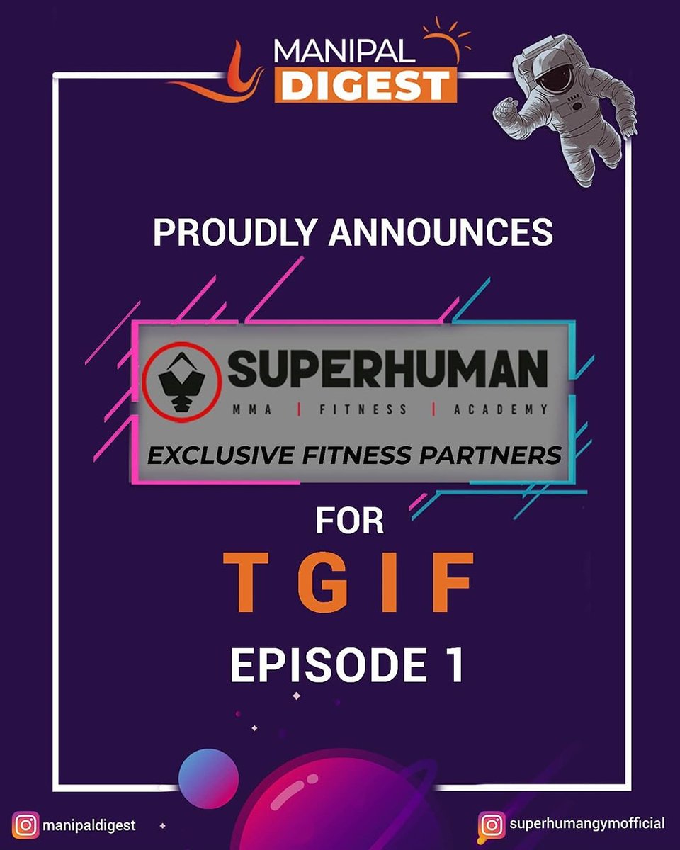 Somesh_Kamra's tweet photo. Thank God Itโs Friday! ๐ฏ
Proud to associate ourselves with @manipaldigest for the first episode of TGIF 2.0 alongside national champion Joginder Singh Saluja๐๐ฝโโ๏ธ๐
#SuperhumanGym #TGIF #THANKGODITSFRIDAY #fridayspecial #instalive #livestream #podcast #Manipal https://t.co/eh2O0Wp4ZI