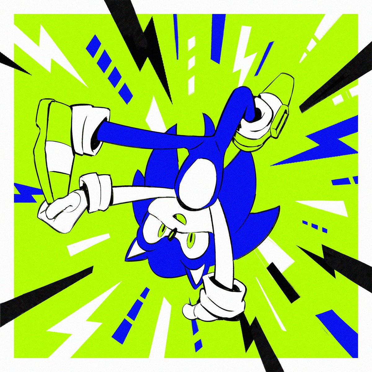sonic the hedgehog 1boy solo male focus green eyes gloves white gloves shoes  illustration images