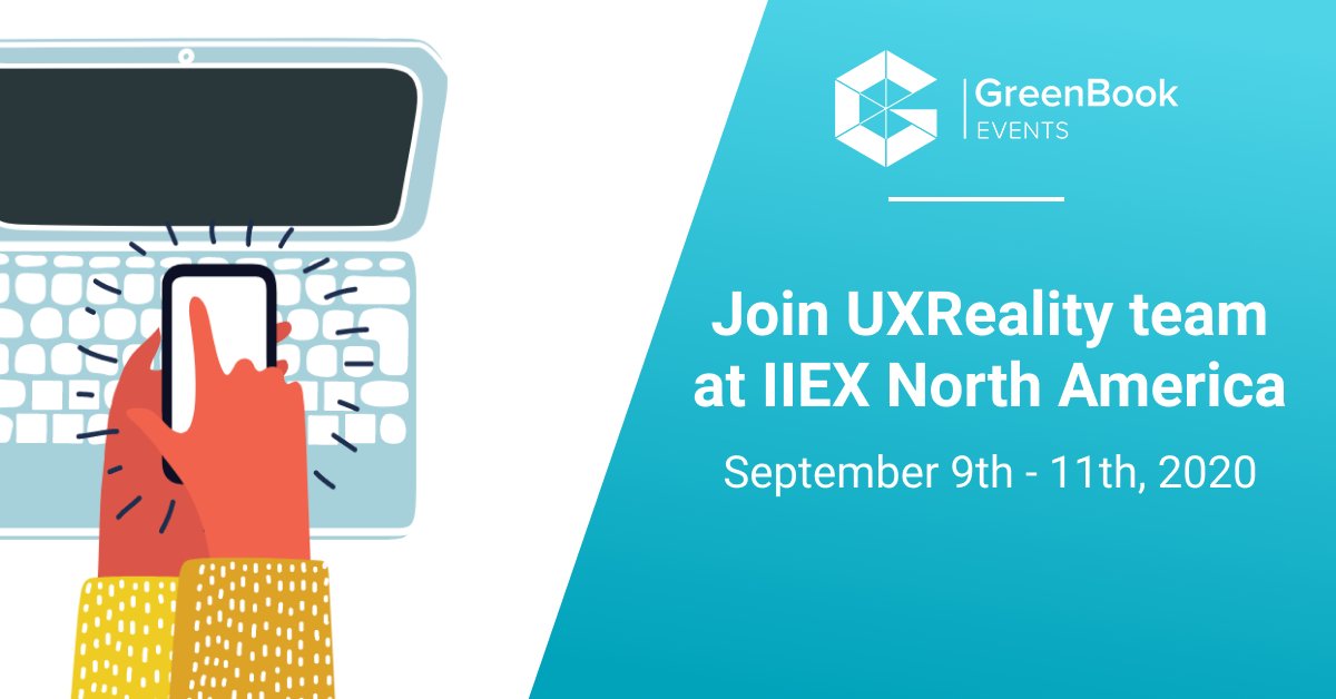 We do love new formats! Online #IIEX NA by <a href="/GreenBook/">Greenbook</a> starts in a few days. Attending? Come to chat with our team virtually 👉 bit.ly/3m6CUar

#uxreality #mrx #insights #virtualevents #Online