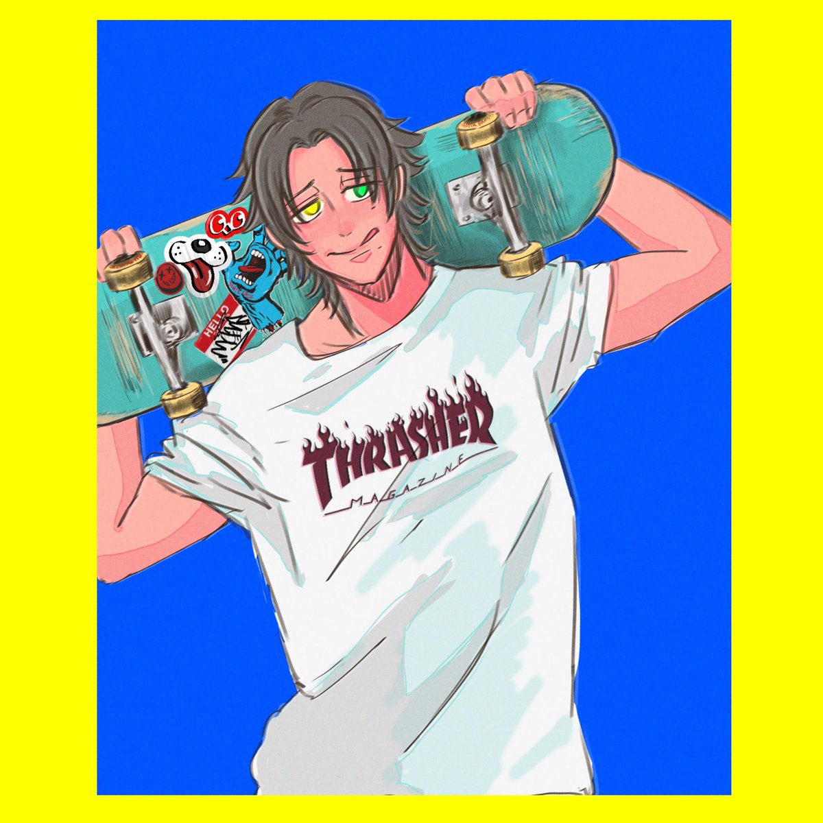 #引用RTで絵をあげて5人指名してバトンでお気に入りの絵を載せる
バトンだ〜!ぴょんさんありがとうございます?❤️?❤️?❤️
4枚も絵ないんじゃないかとおもったけどヒプハマってから絵描きまくってた?すげえジャンルだなぁ〜?? https://t.co/fIdjDAsKtQ 