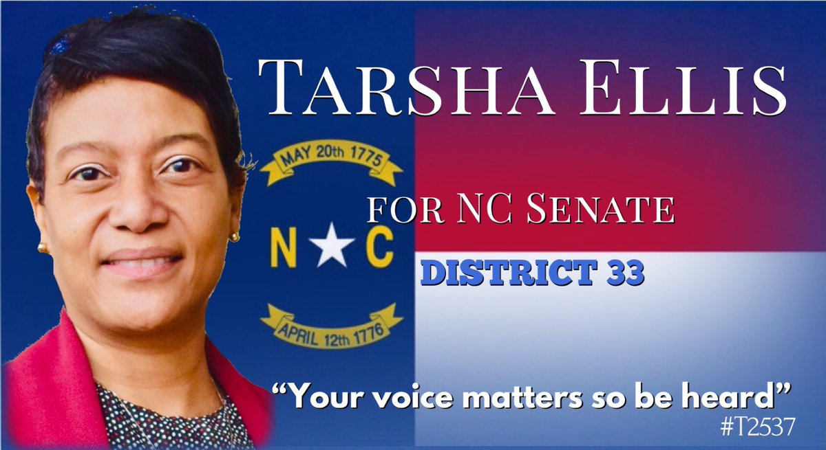 bridget123goooo's tweet photo. Tarsha Ellis is running for (D) #NC33 state senate. @TarshaElect
Fighting for:
Educ
Economic growth
Affordable Health Care
Food security
College grad, single parent w/the empathy NC needs
โIโm in this for my kids; yours & everyone
#GOTV #SuburbanWomen
#GTCBlue #ONEV1 https://t.co/GTsafin4ID