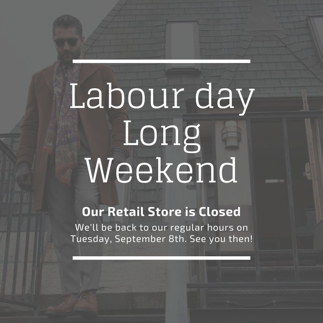 Our staff is out enjoying the last of summer with their loved ones, so we're closed today for the Labour Day long weekend. Shop with us online at mrderk.com.

#mrderk #edmonton #yeg #shopyeg #yegmen #yegmenswear #calgary #yyc #shopyyc #yycmen #yycmenswear #menswear