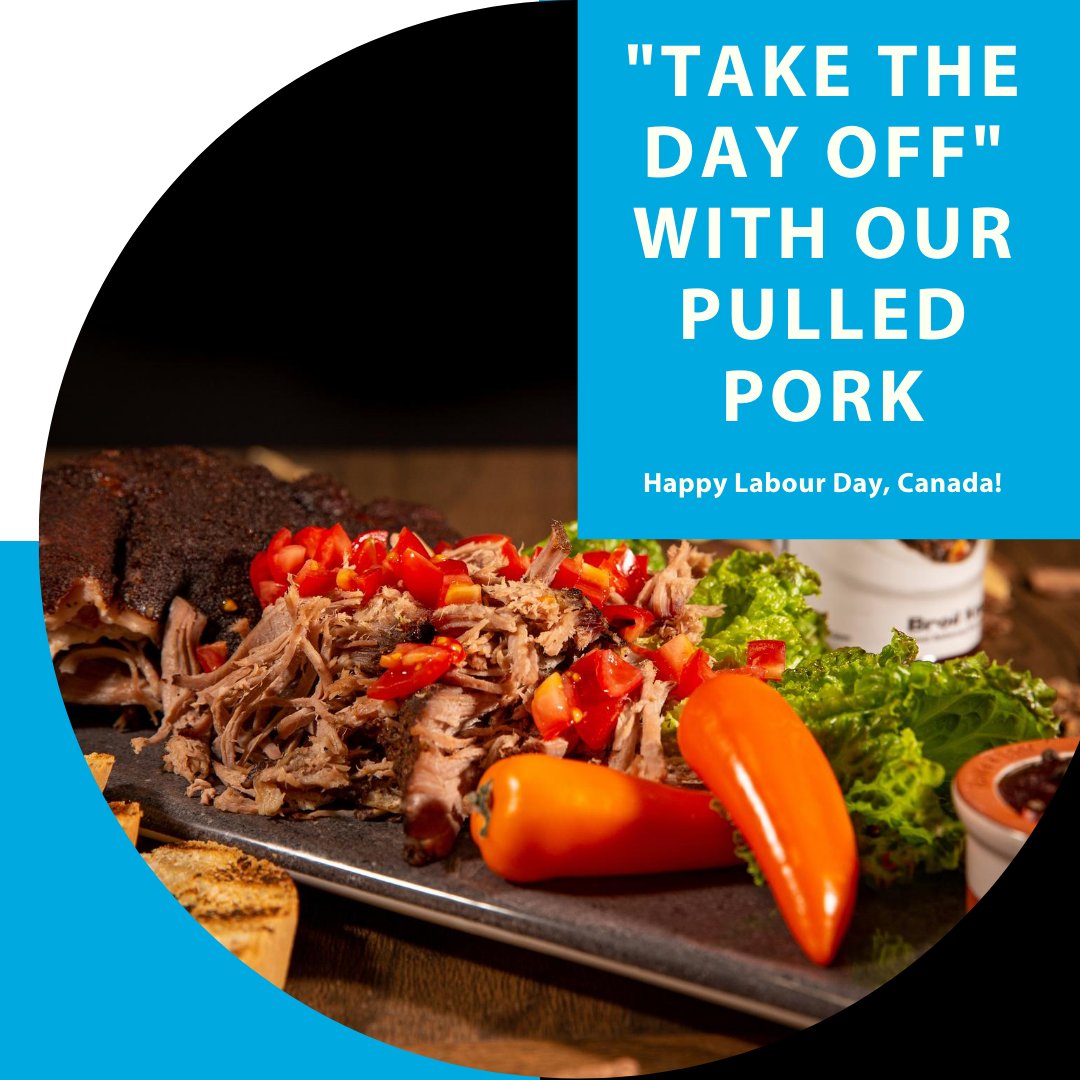 broilkingbbq's tweet photo. Enjoy your long weekend! Happy Labour Day! 

Celebrate the day with our "Take the Day Off" Pulled Pork.
https://t.co/52E1IrLjU8 https://t.co/9dnLSCyWje