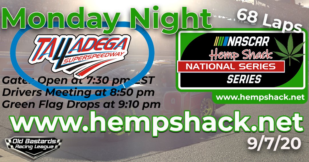 OBRL_Racing's tweet photo. Season Opener
@HempShack @OBRL_Racing Monday Night National Series Race @ @TalladegaSuperS 68 Laps
Practice Starts at 7:30PM EST
To Race Be In Practice By 8:30PM
HQ CBD Oil at https://t.co/HsuOrFe1X8
#obrl #hempshack #cbdoil #iracing #iracingleague #oldbastardsracingleague https://t.co/pKMmIh7yYM
