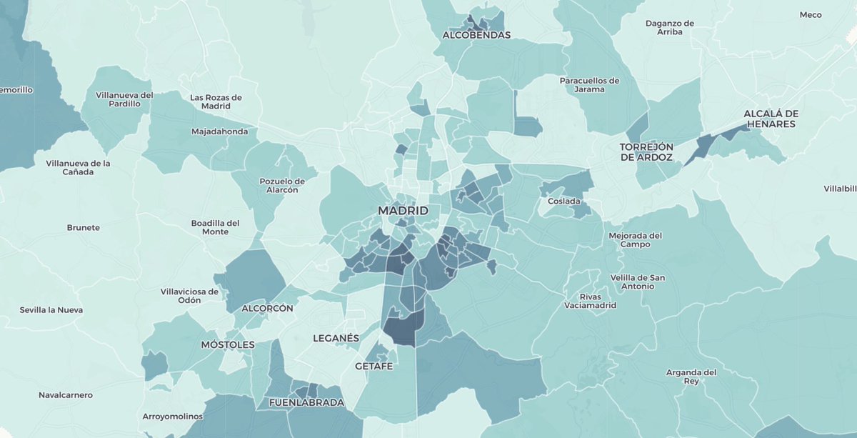 ElMundoData's tweet image. Así está la incidencia del #coronavirus en #Madrid, por Zona Básica de Salud. Los barrios de Usera, Villaverde y Vallecas superan los 1.000 contagiados por cada 100.000 habitantes.

bit.ly/3jSoYic