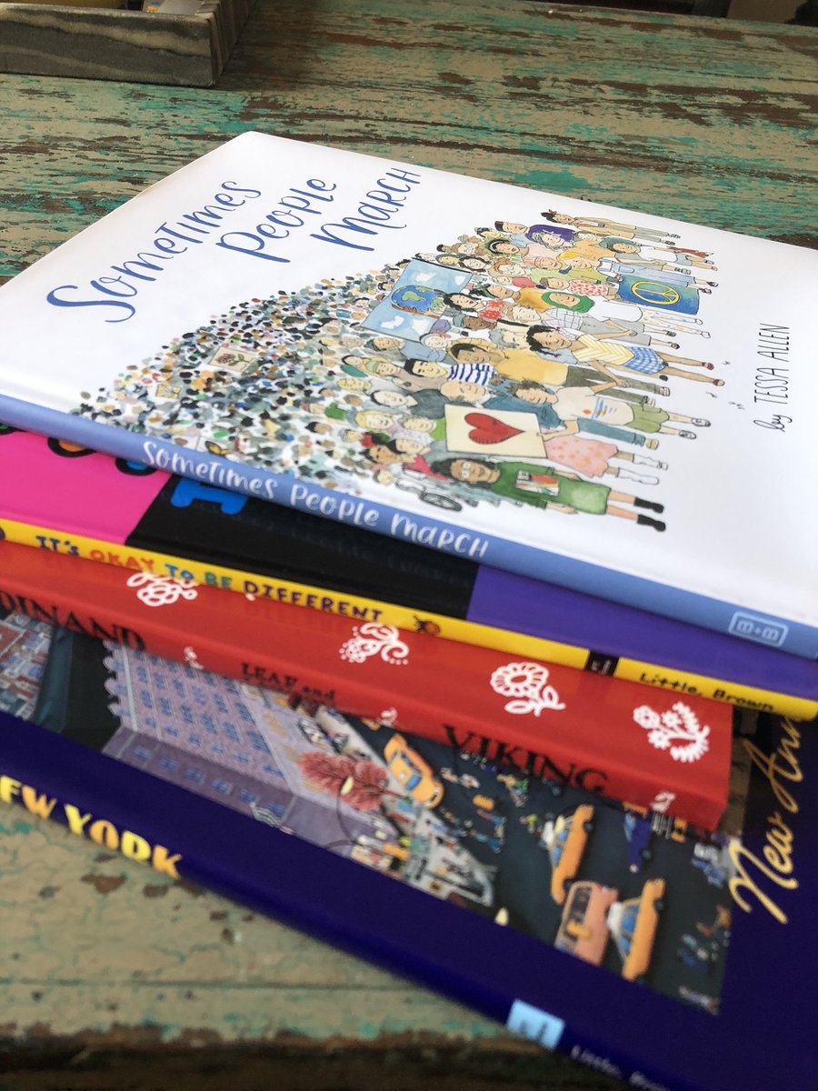 Excited to start the school year with some new books. Thanks <a href="/ArcadeBooksRye/">Arcade Booksellers</a> for ordering &amp; having these books for me! @BalzerandBray looking forward to sharing these beautiful illustrations and powerful message w/my students #StrongerTogether #class3D <a href="/littlebrown/">Little, Brown and Co</a> <a href="/VikingBooks/">Viking Books</a>