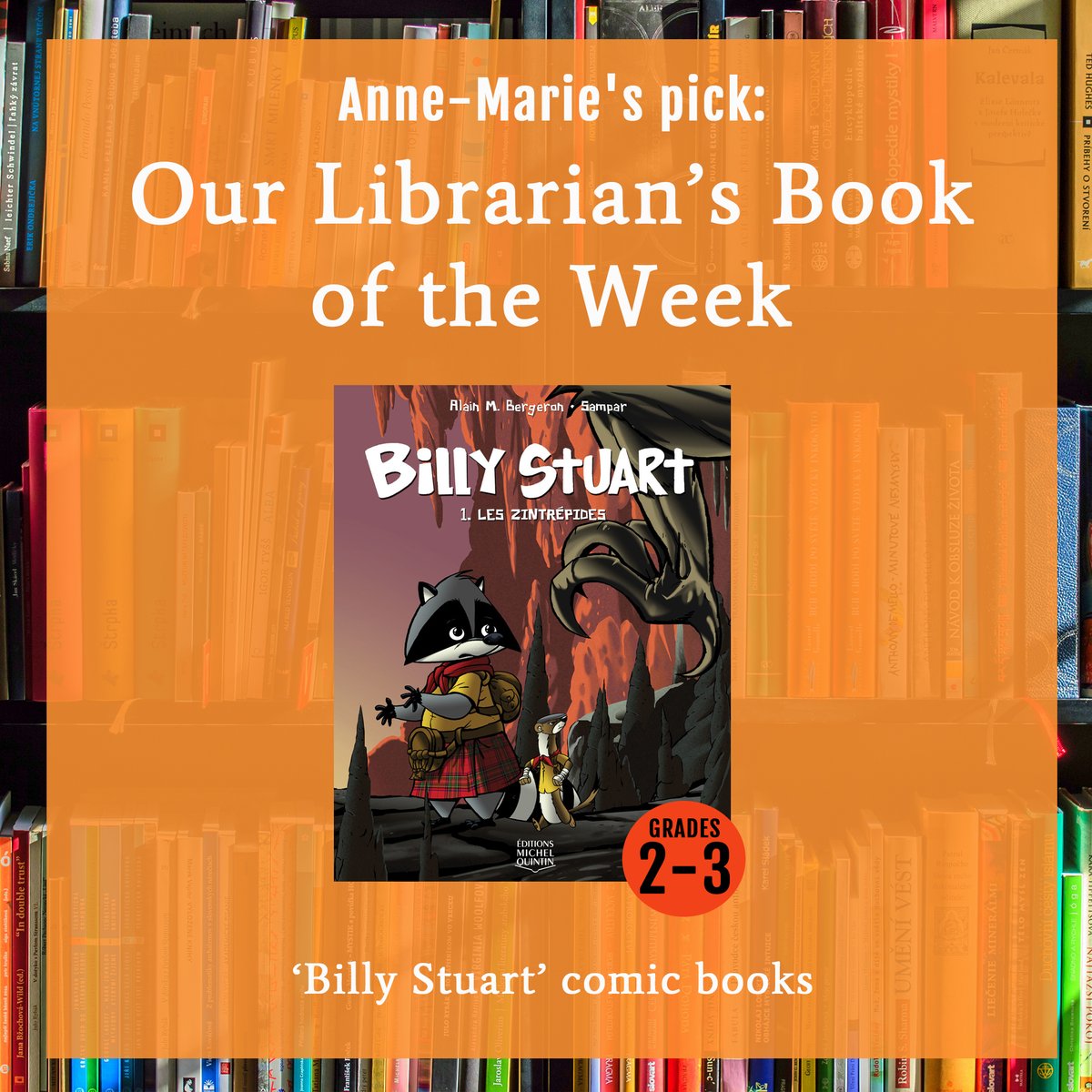 Our Librarian's book of the week!📖📚

These unique comic books follow the life of the racoon Billy Stuart. These books are also illustrated with various games and puzzles to make the reading fun!

hubs.ly/H0tZBzR0