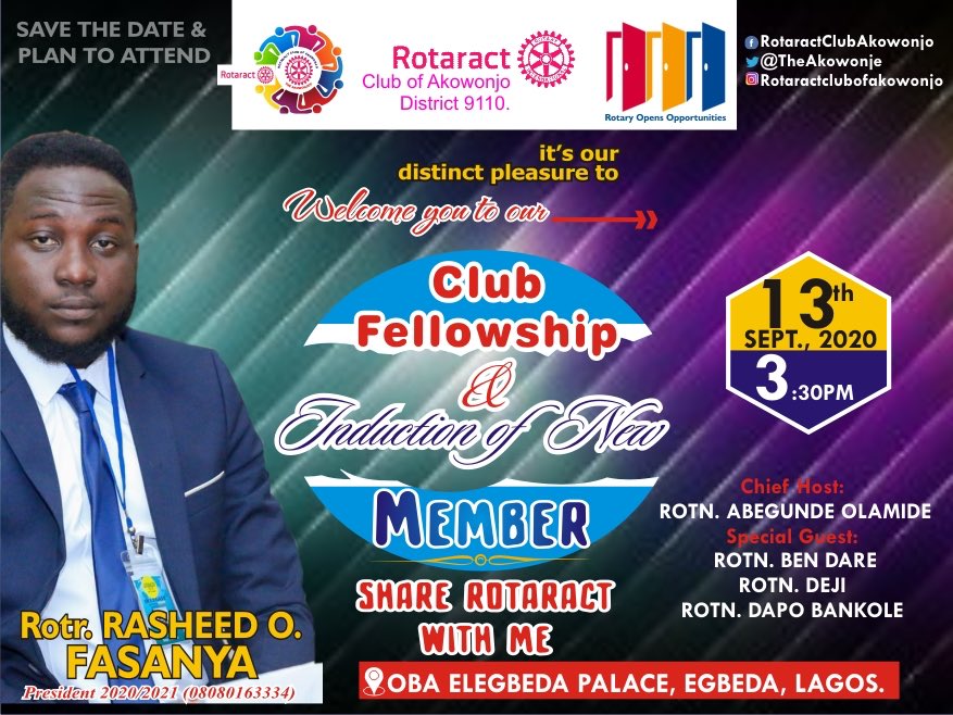 TheAkowonje's tweet photo. Be a part of our meeting this Sunday and be glad that you did. 

It promises to be educative, informative and entertaining. 

For more enquiries contact @_sheyiphumie306 

Rotaract is Good https://t.co/V92dgKnXD8