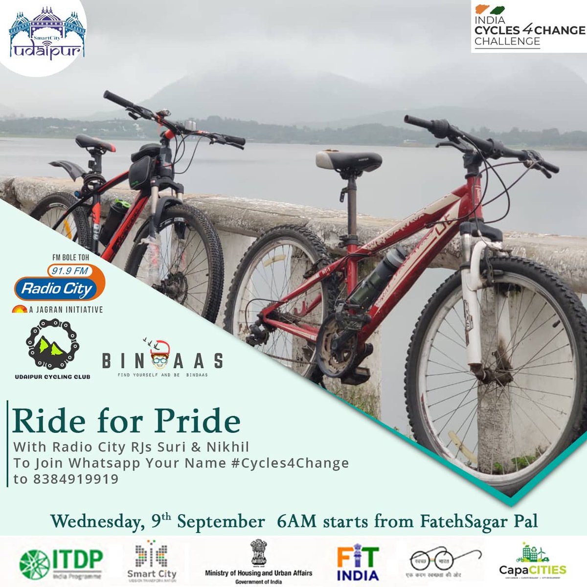 udaipur_smart's tweet photo. Ride for Pride #cycles4changeudaipur #udaipursmartcity #cycle4freedom https://t.co/nvv8dTtWa9