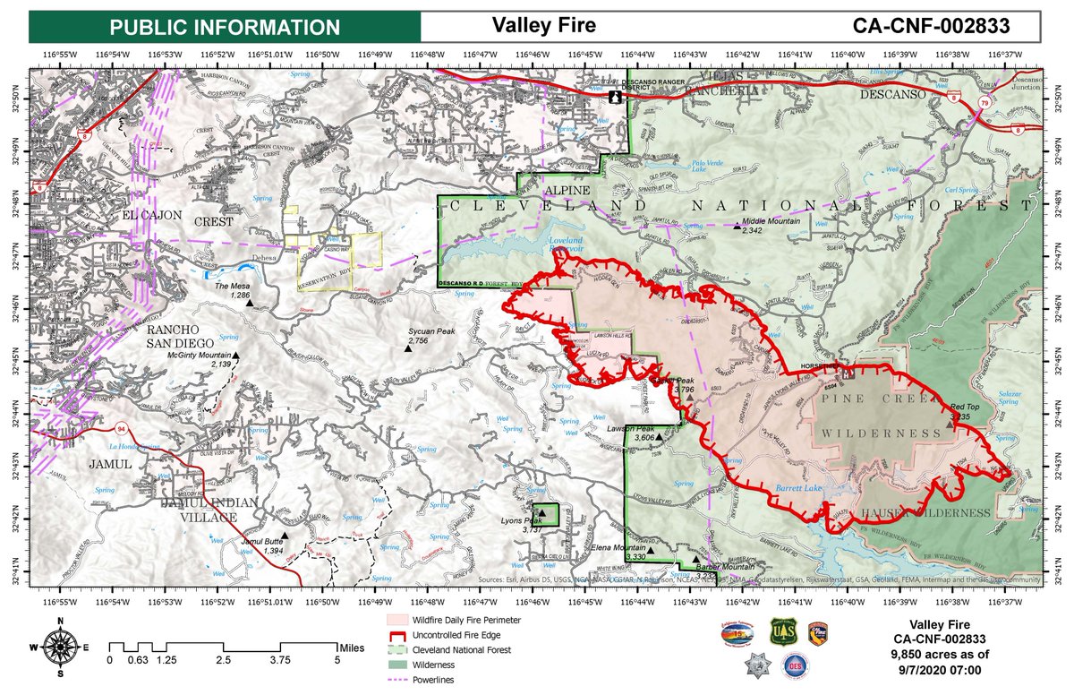 #valleyfire   09/07/20 Information map for the Valley Fire