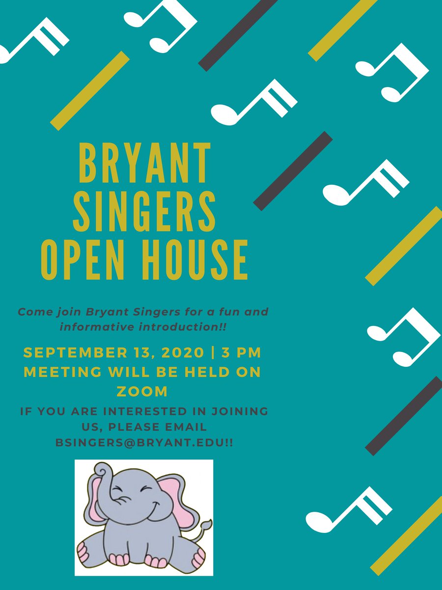 Like to sing? Please come join us for a fun social introduction to Bryant Singers! See below for all the details! 🎵
