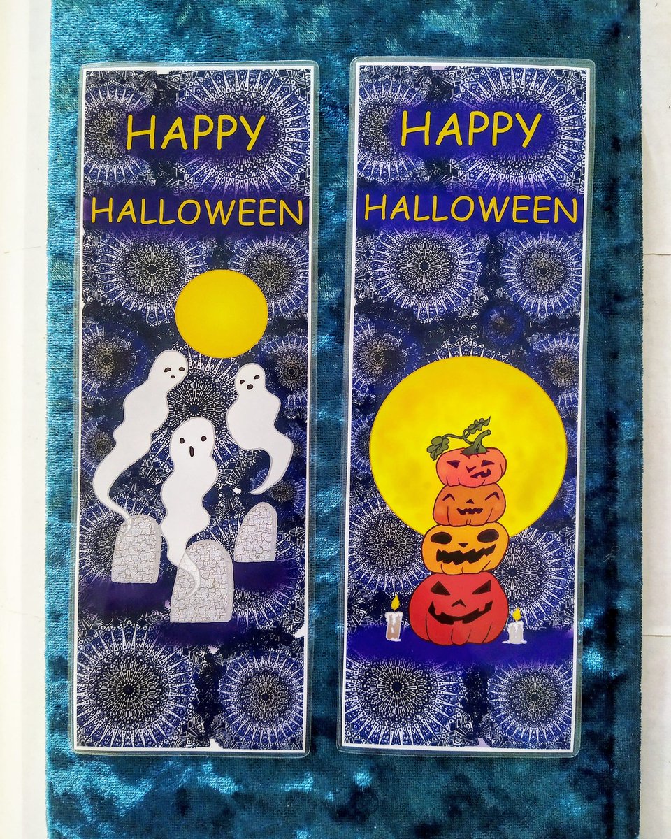 2 modèle de Marque-pages pour halloween. 
#Halloween #fantome #citrouille #MandalaArt #mandala #faitmain #handmade #ghost #pumpkin #fetedhalloween #madeinFrance #Creative #creation #mandalazen #zen #arttherapy #arttherapie #France #artisan #numerique #EtsySeller #etsy #etsyfr