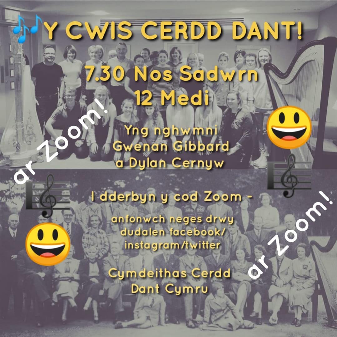 CerddDant's tweet photo. Dyma'r fwydlen... hyd yma! #gosodwyr #cyfeilyddion #ycwiscerdddant #hoffalaw   Dydd Sadwrn 12.09.2020 https://t.co/UyjOdVVTqa