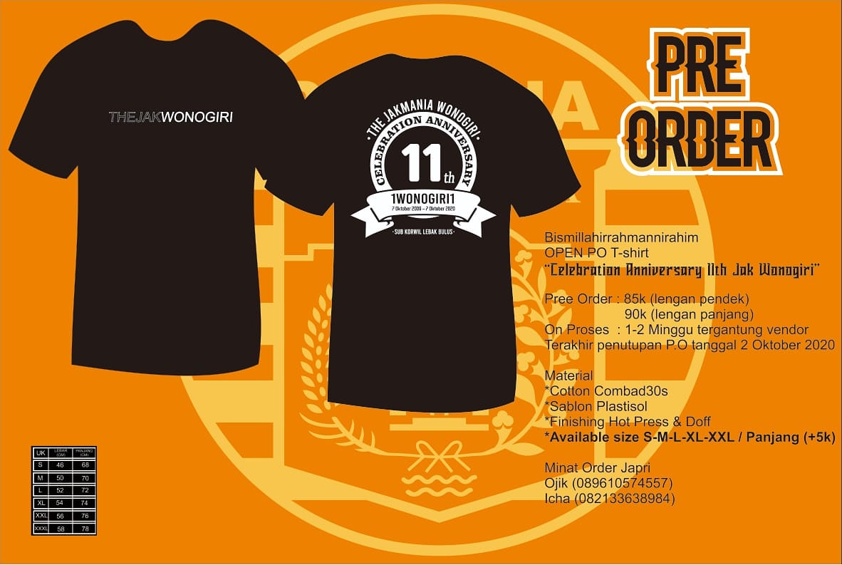 Jak_Wonogiri's tweet photo. Bismillahirrahmannirahim
OPEN PO T-shirt 
"Celebratian Anniversary 11th Jak Wonogiri"

Pree Order : 85K (Lengan Pendek)
                      90k (Lengan Panjang)

On proses   : 1-2 minggu tergantung vendor https://t.co/yy6XRcbkrf