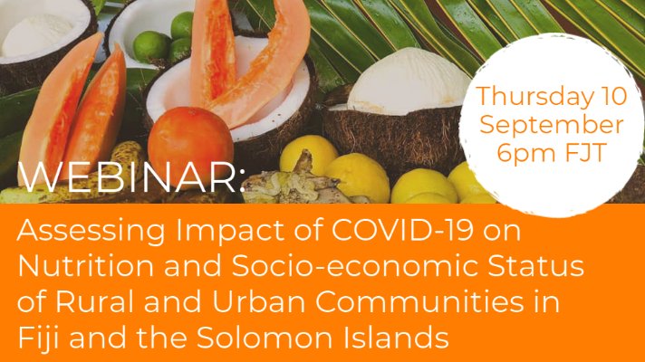 Innov4AgPacific (@innov4agpacific) on Twitter photo Join our #Covid19 impact webinar this Thursday! 431 households in 13 rural & peri-urban communities in #Fiji & #SolomonIslands have been surveyed by <a href="/UniSouthPacific/">The University of the South Pacific</a> We will share & discuss results on food sources, diet & income. Register here bit.ly/3m0Xrx1 Join our #Covid19 impact webinar this Thursday! 431 households in 13 rural & peri-urban communities in #Fiji & #SolomonIslands have been surveyed by <a href="/UniSouthPacific/">The University of the South Pacific</a> We will share & discuss results on food sources, diet & income. Register here bit.ly/3m0Xrx1
