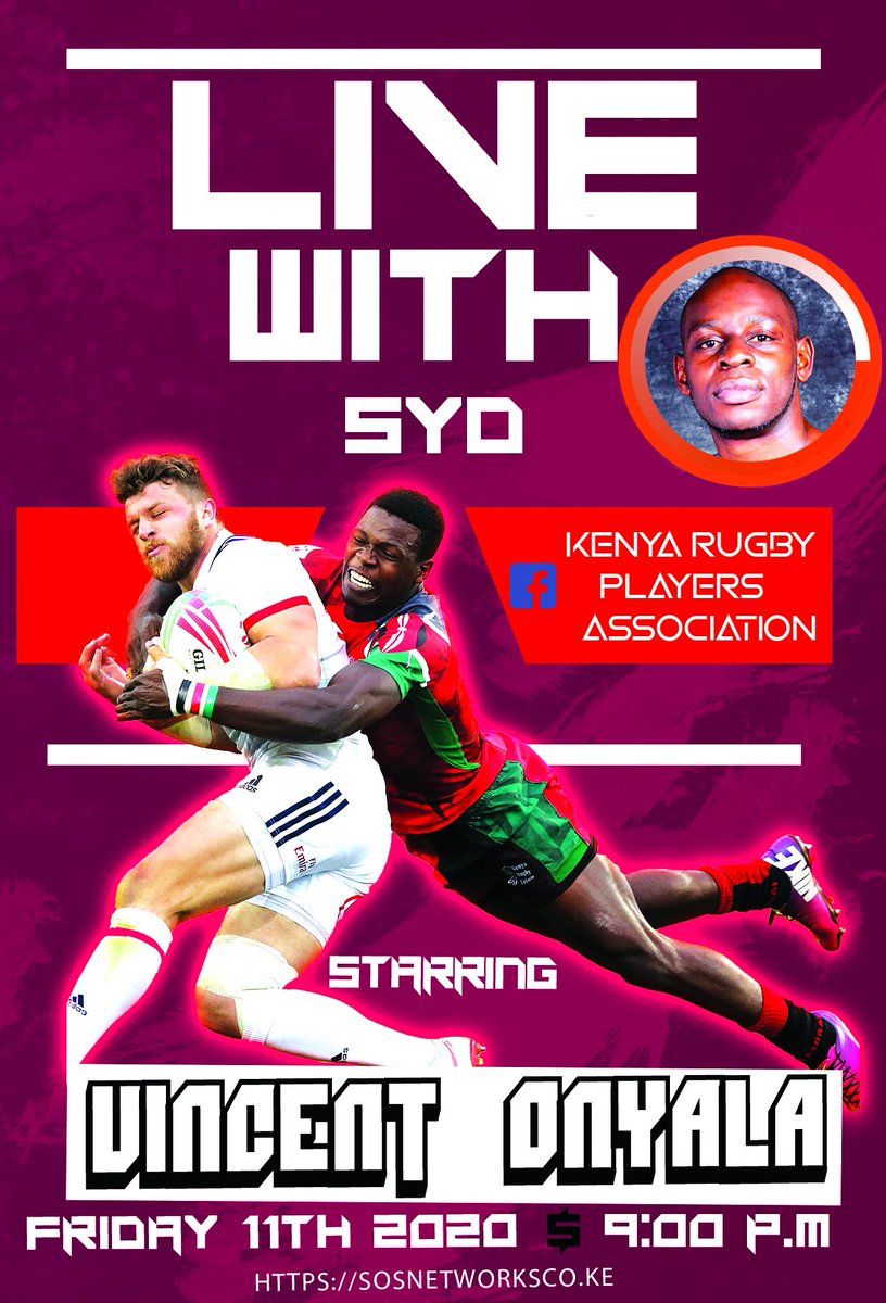 sos_networks's tweet photo. #LiveWithSyd starring @VincentOnyala Onyala : Join us this Friday 11th @9 p.m as we catch up with the #Kenya7s star on his journey and rise to the top of the sport
#SOSnetworks https://t.co/20rSACsq3Y #guardianangel
#mutahikagwe https://t.co/OH3qfuBxZs
