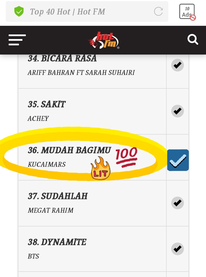 sasaaanorhidar's tweet photo. Mudah bagimu Kucaimars tangga ke 36 dah ππ #Top40Hot #HotFM https://t.co/TgZ4ekG4tg