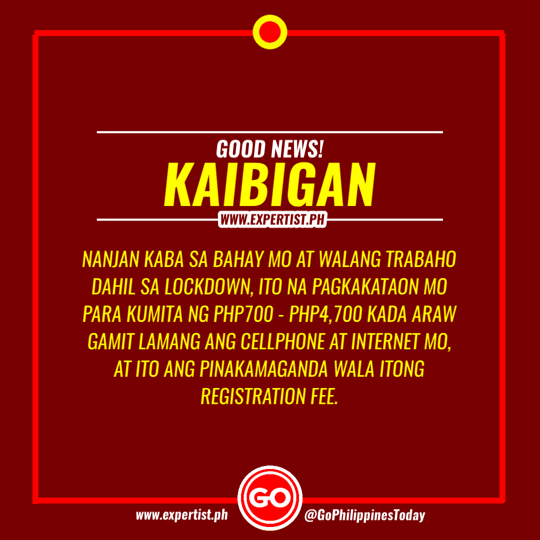 Philippine_Go's tweet photo. Good News, Kaibigan!
Nanjan kaba sa bahay mo at walang trabaho dahil sa lockdown, ito na pagkakataon mo para kumita ng php700 - PhP 4,7k kada araw!
Gusto mo bang malaman,
BASAHIN MO DITO: https://t.co/T6V67SAXUf
#ExpertistPh #GoPhToday https://t.co/LLXkKs7AiU
