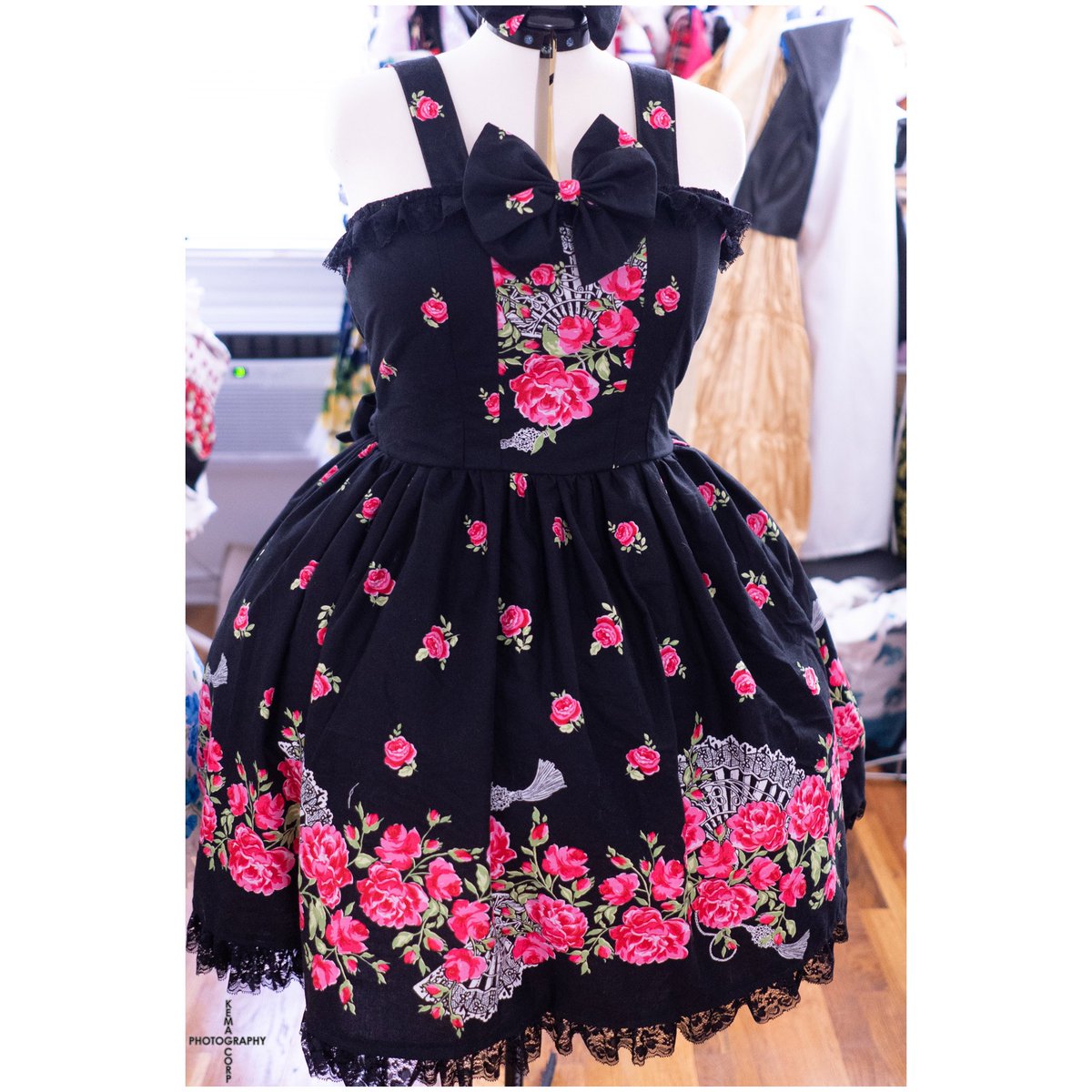 KemaPhoto's tweet photo. My (dear @miss_mina2 made this!) 

New available JSK! I’ve got a few spots available for each color. They are custom made for each order, waist ties are available. price for the dress is $90, accessories are extra. Payment is due when ordered. Takes 2-3 weeks to be made. https://t.co/KNUeELVW91
