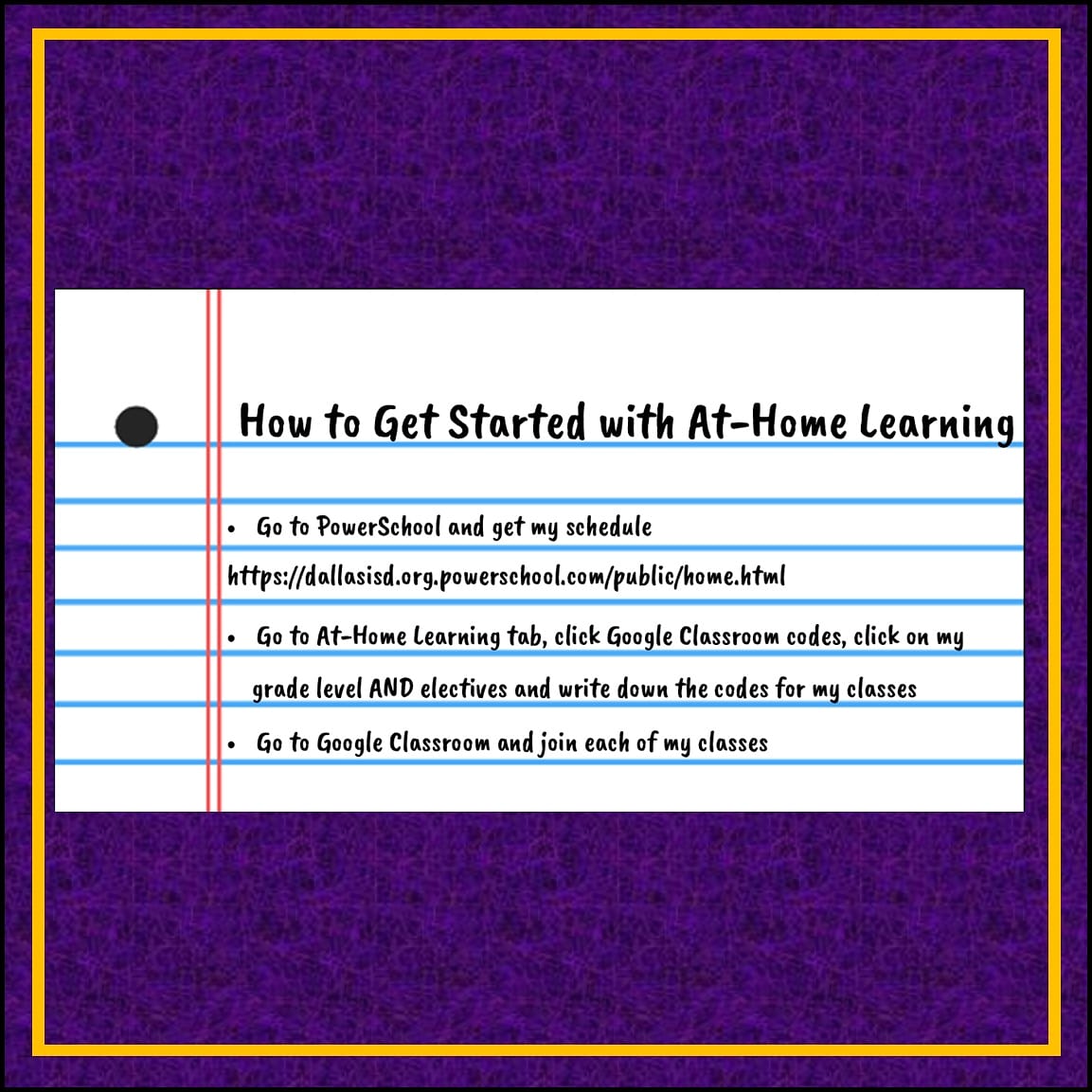 lang_hw's tweet photo. Tomorrow is the 1st day of virtual learning!! Be ready to go by following the steps above!!! We are looking so forward to seeing all of you in the virtual environment!!! #LangNation @dallasschools https://t.co/qWQoAnYWiD