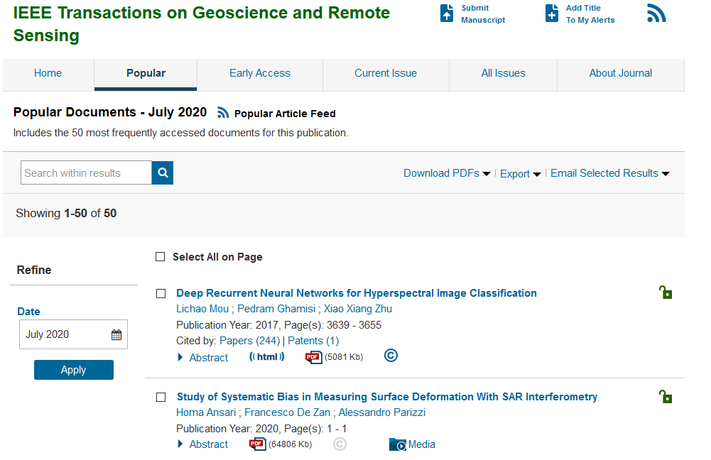 HomaAnsari_'s tweet photo. Back from vacation🏞️to see our article on #insar #fadingsignal was the second most popular on IEEE Transactions for Geoscience and Remote Sensing. So Excited to see the topic of #insar #accuracy is gaining attention!🤩 https://t.co/bwlfjrCqso