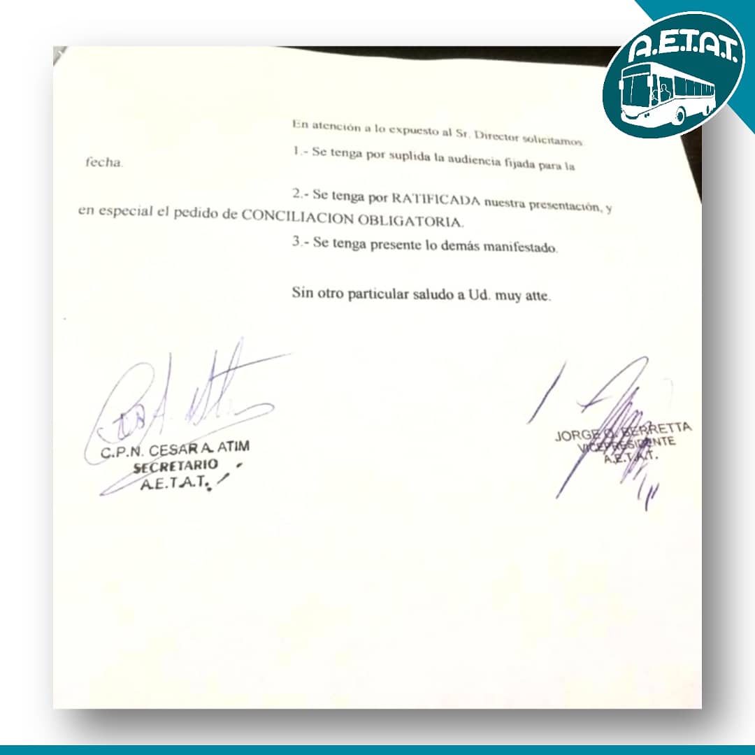 La misma se fundamenta en el incumplimiento de un acuerdo celebrado entre UTA y FATAP