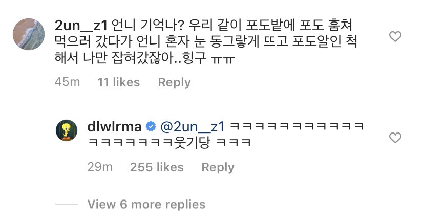 Q. Unnie, do you remember the time we went to steal grapes at the vineyard and you pretended to be the grape seed while watching me getting caught with your big round eyes... hing ㅠㅠ IU: kekekeke this is funny kekeke
