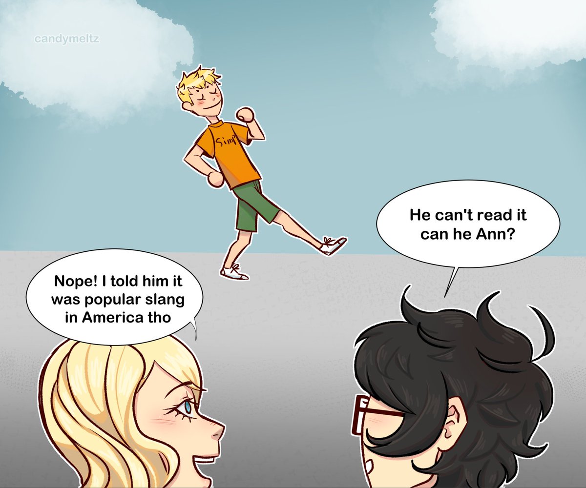 candymeltz's tweet photo. ryuji should really brush up on his english when he has ann as a friend, he's just making this too easy at this point https://t.co/nmA3Vo134s