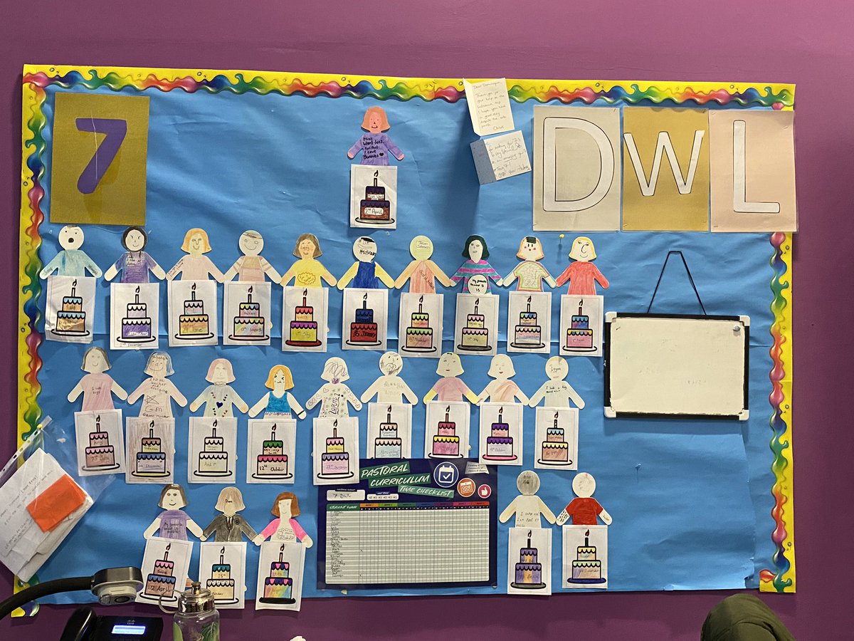 dward_lees's tweet photo. My form birthday board! This is to keep my year 7s happy and make them feel like they matter in our community. @OldhamOasis team 7 have started strong. Looking forward to this year ahead. #year7 #formtutor #keepingkidsengaged #MondayMotivation https://t.co/BBCYSuRDNi