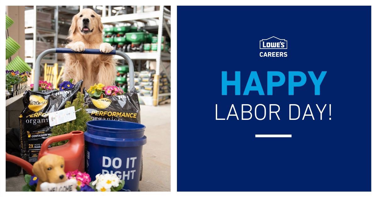 While in our stores today, check out our #job openings! Jobs.lowes.com
#DogsofTwittter #LaborDay